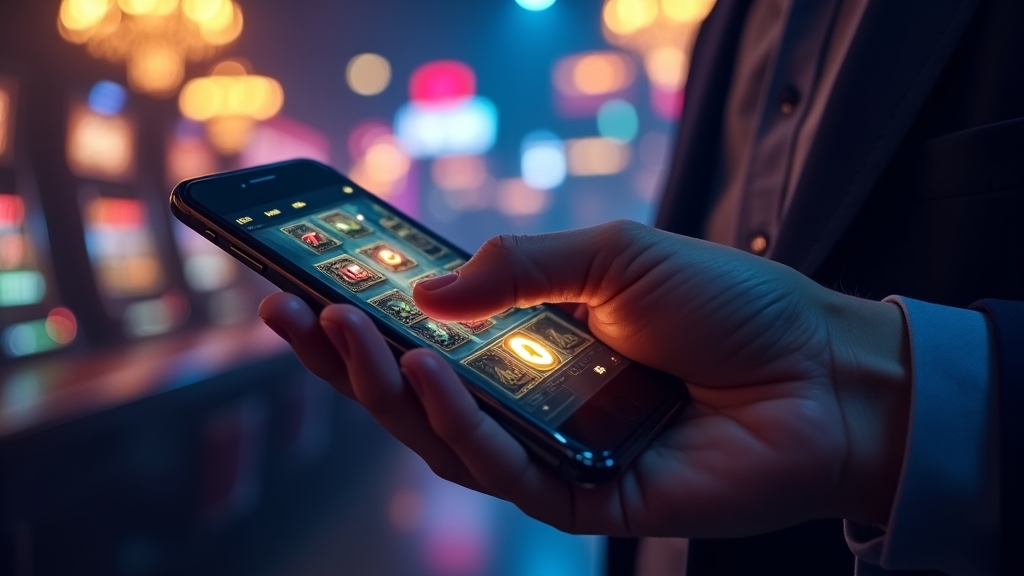Pantalla móvil de acceso al casino con desbloqueo por huella